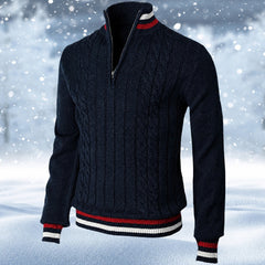 Ralph - Eleganter Herrenpullover mit Reißverschluss in Dunkelblau