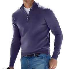 Ralph - Bequemer Herrenpullover mit Reißverschluss in Lila