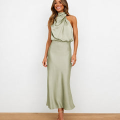Hansel - Schickes Cocktail-Midikleid in Hellgrün