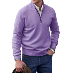Gabriel - Komfortabler Herrenpullover mit Zipper in Violett