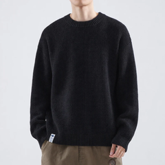Adrian | Herren Legerer Strickpullover in Schwarz