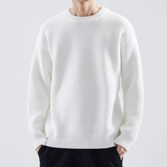 Adrian | Herren Legerer Strickpullover in Weiß