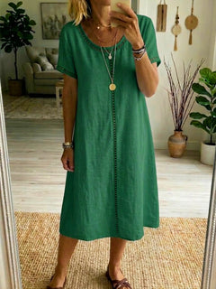 Josslyn - Kurzärmeliges Midikleid in Grün