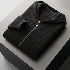 Reiner | Premium Woll-Hoodie in Schwarz