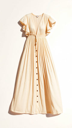 Alba - Kleid - Casual Rüschen in Beige