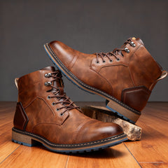 Aldric | Herren Schnürboots mit Zehenkappe in Kastanienbraun