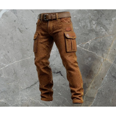 Alexander | Herren Slim Fit Cargohose in Dunkelbraun