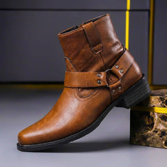 Alexander | Herren Vintage Echtleder Stiefel in Cognacbraun