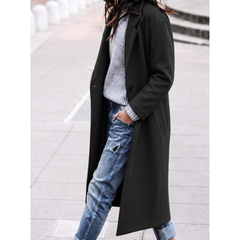 Alma | Klassischer Trenchcoat mit Knopfleiste in Schwarz