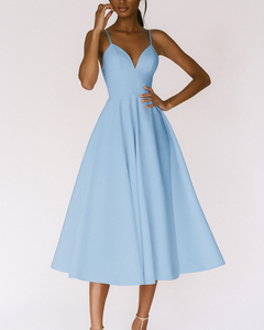 Amalia | A-Linien Midikleid für Feste in Blau
