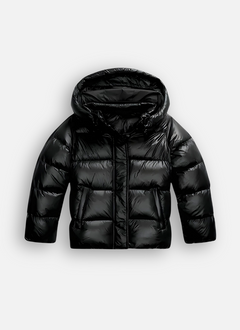Angelika | Damen Oversized Kapuze Wintermantel in Schwarz