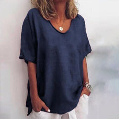 Anna | Bequeme locker geschnittene Bluse in Marineblau