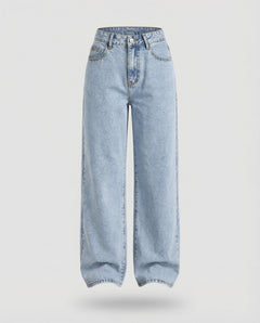 Anna | Damen Hochgeschnittene Weite Vintage-Jeans in Blau