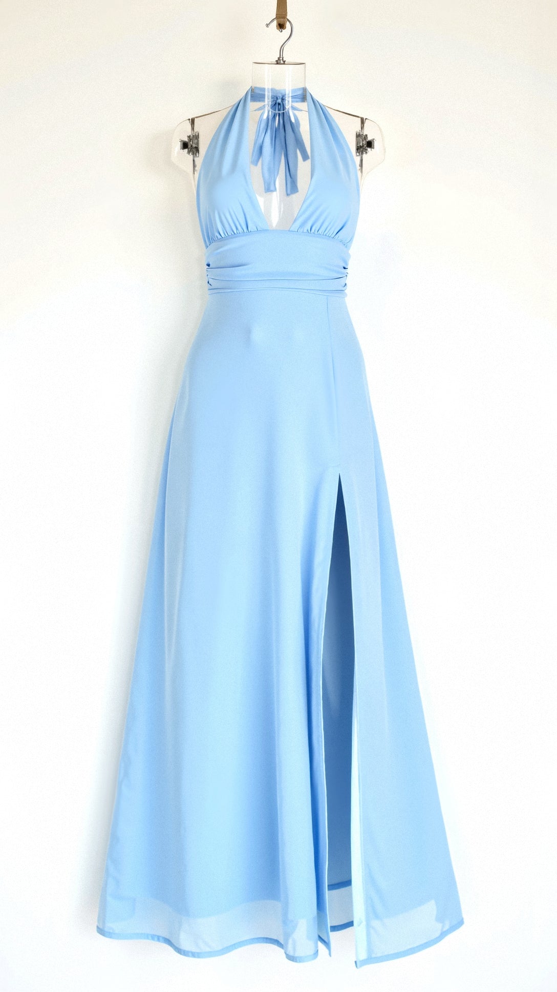 Anouk - Maxi Halfterkleid - V-Ausschnitt und Schlitz