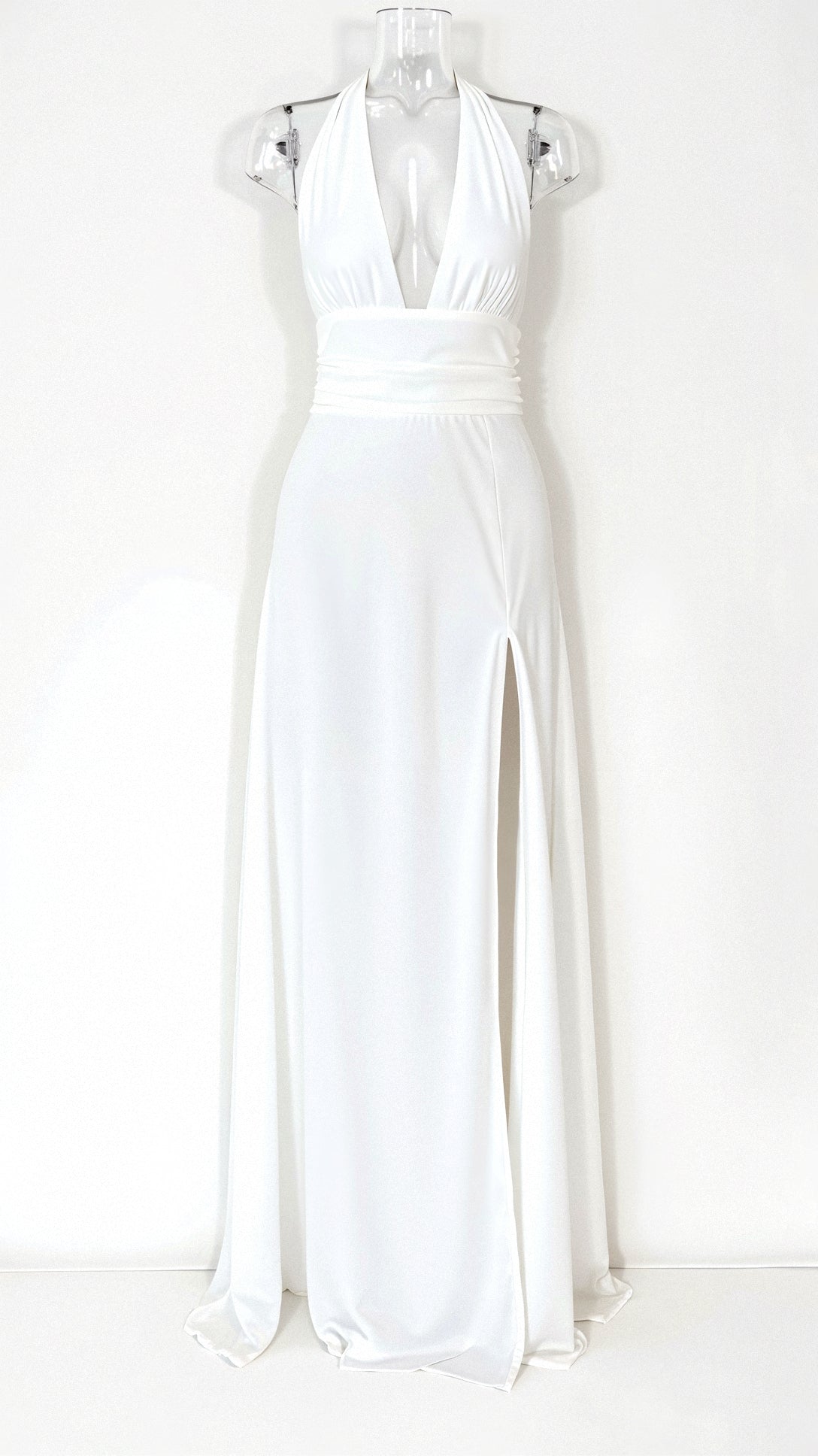 Anouk - Maxi Halfterkleid - V-Ausschnitt und Schlitz