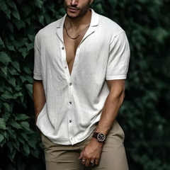 Anselm | Herren Sommerhemd modern geschnitten in Weiß