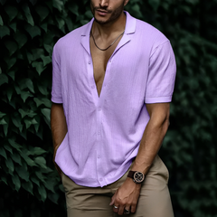 Anselm | Herren Sommerhemd modern geschnitten in Violett