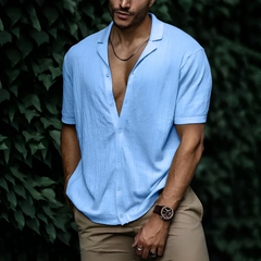 Anselm | Herren Sommerhemd modern geschnitten in Blau