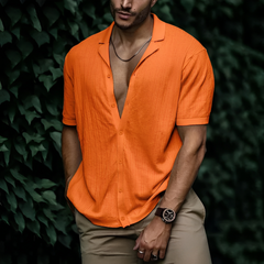 Anselm | Herren Sommerhemd modern geschnitten in Orange