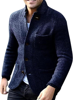 Anspruchsvolle Strickjacke für Herren | Warmer in Dunkelblau