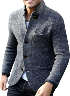 Anspruchsvolle Strickjacke für Herren | Warmer in Grau