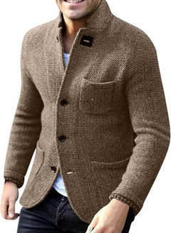 Anspruchsvolle Strickjacke für Herren | Warmer in Kamel
