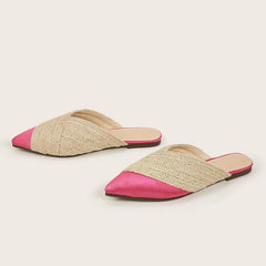 Marlene® | Hausschuhe aus gewebtem Satin in Knalliges Pink