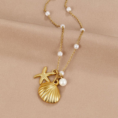 Aria Shell Charm Halskette