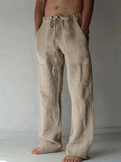 Arthur | Herren Weite Leinen Baggyhose in Grau