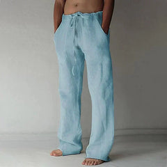Arthur | Herren Weite Leinen Baggyhose in Blau