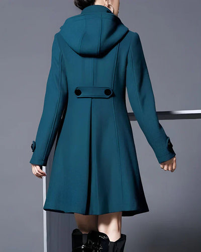 Samantha - Eleganter Wollmantel mit Kapuze