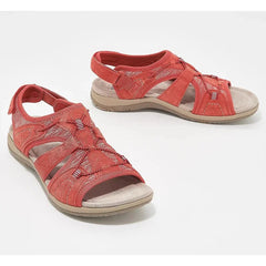 Atmungsaktive Knöchelsandalen für den Sommer - Clarisse in Rot
