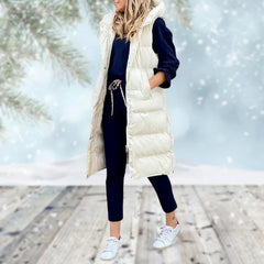 Atmungsaktive lange Winterweste - Laila in Beige