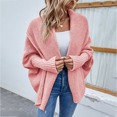 Atmungsaktive, lockere Strickjacke - Erika in Rosa