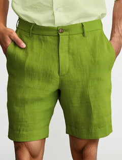Atmungsaktive Sommershorts aus Leinen - Laurens in Grün