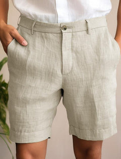 Atmungsaktive Sommershorts aus Leinen - Laurens in Khaki