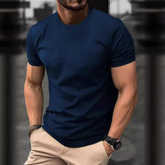 Atmungsaktives Herren-T-Shirt | Kurzarm in Marineblau