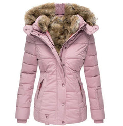 Nora | Gemütlicher Wintermantel mit kuscheligem Fellfutter in Rosa