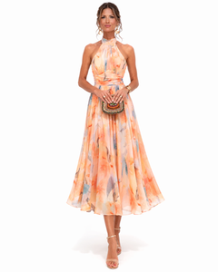 Aurora | Aquarell Neckholder-Kleid in Standard