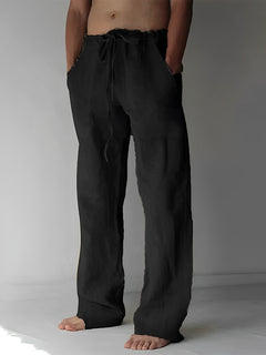 Garth - Leinen-Baggy-Hose für Herren in Schwarz