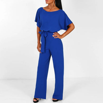 Damen-Jumpsuit Elianne mit weitem Bein und Taillenschnürung