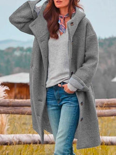 AMAYA - Stilvolle lange Winterjacke in Grau