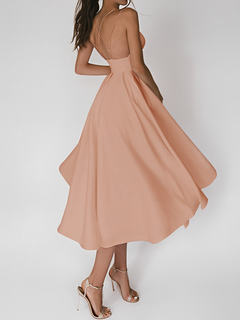 Colline - Kleid mit Spaghettiträgern in Aprikose