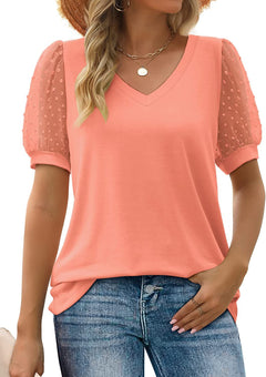 Pia®️™ | Elegante Bluse mit Puffärmeln in Rosa