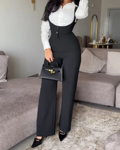 Zweiteiliges Set aus Jumpsuit mit Hosenträgern - Durane in Schwarz