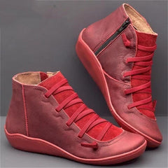 Wenora - High-Top-Sneaker mit Reißverschluss und Schnürung in Rot