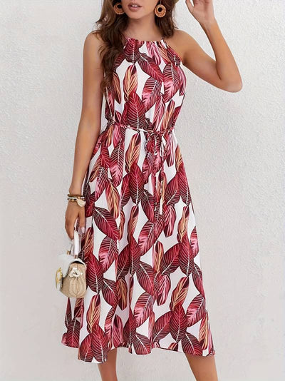 Jocelyn® | Neckholder-Strandkleid mit Blattmuster