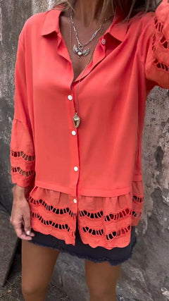 Miranda™ | Elegante Bluse im Ibiza-Stil in Orange