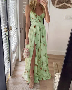 Sonja | Midikleid mit Blumenmuster in Grün