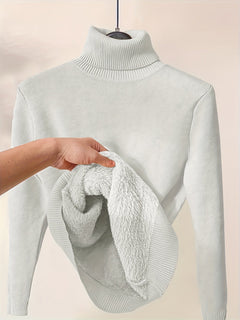 Stilvolle Damen Rollkragenpullover in Weiß